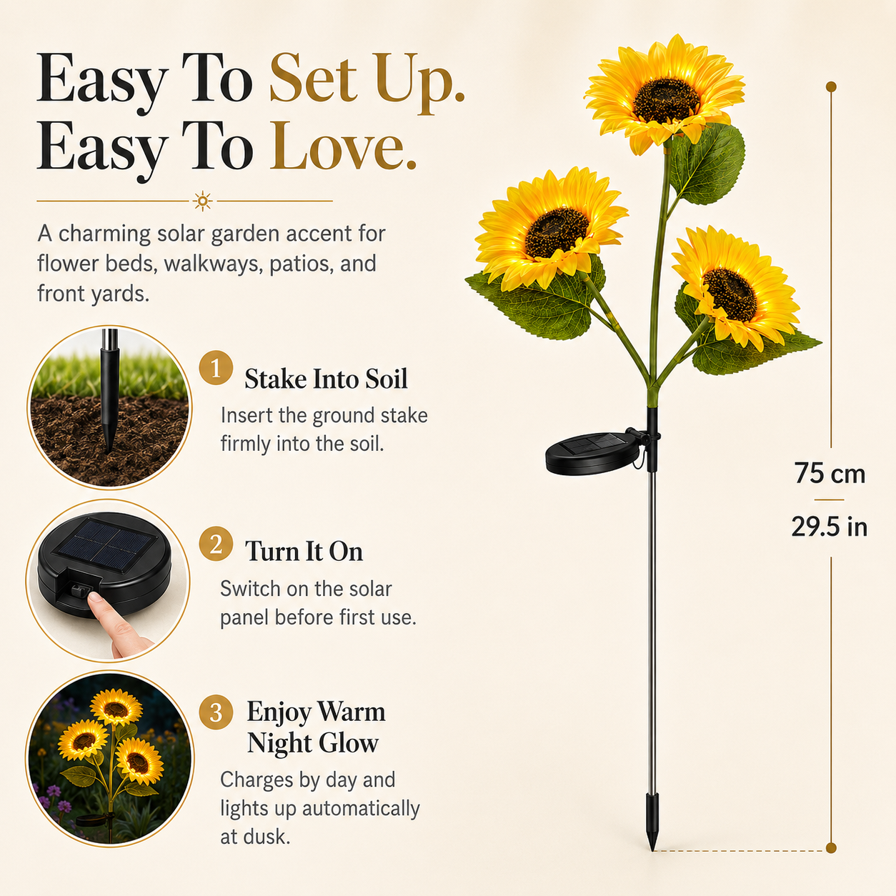 Solar SunflowerLED Lights