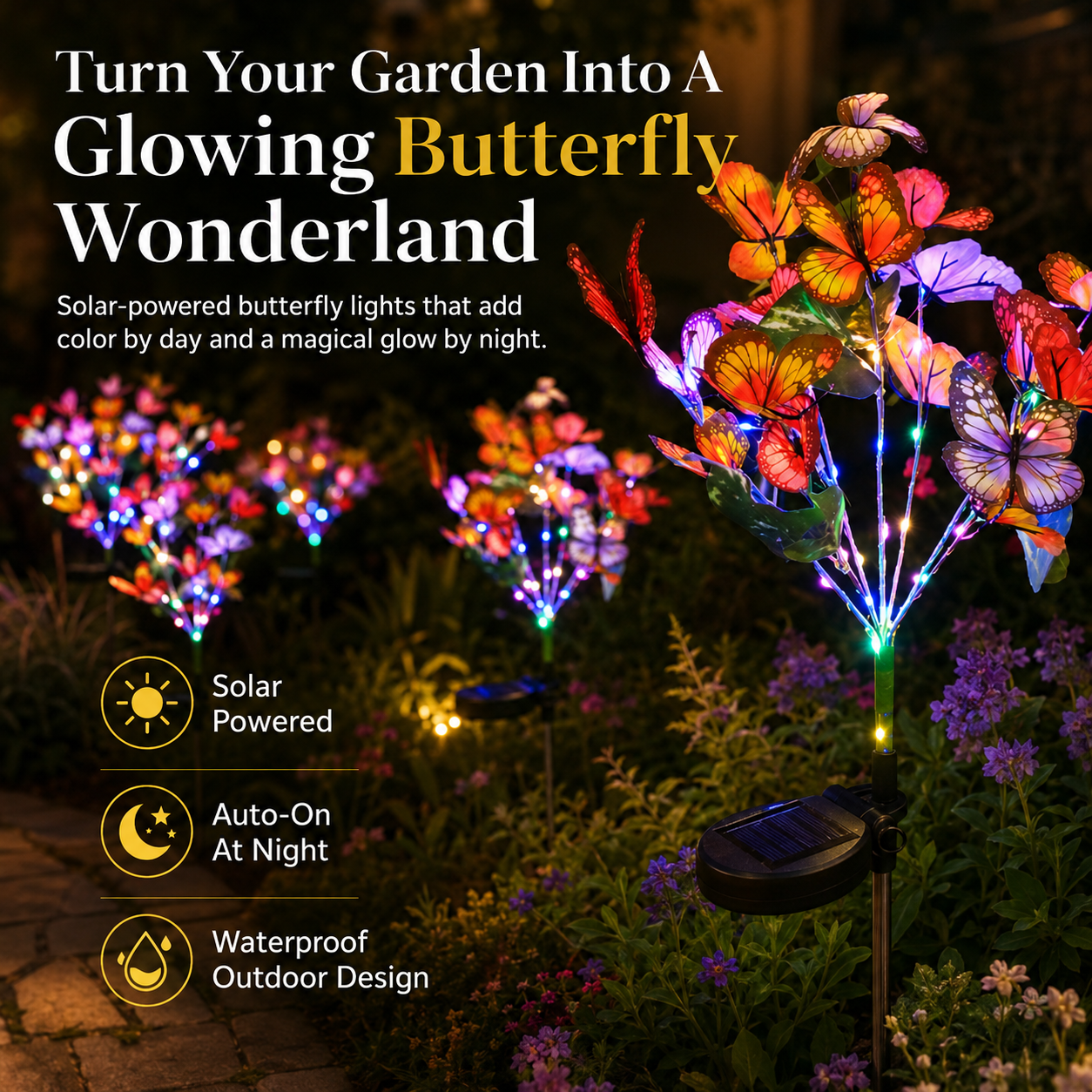 Solar Butterfly Garden Stake Lights