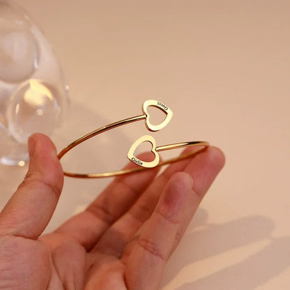 Calista Personalized Stainless Steel Heart Bracelet