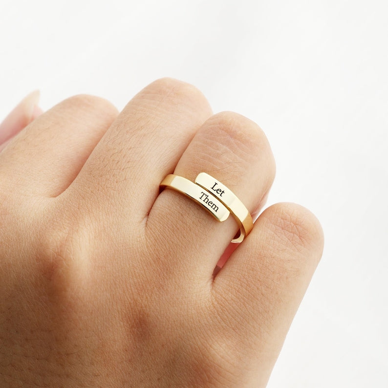 Savannah Personalized Custom Name Misaligned Open Ring